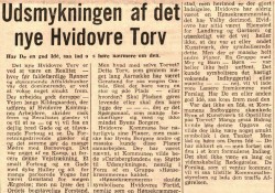 Hvidovre Avis 1952, hvor læserne opfordres til at komme med ideer til udsmykningen af det nye torv.