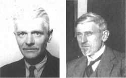 Konflikten i Den Socialdemokratiske Klub for Avedøre og Omegn var også en personkonflikt mellem klubbens stifter H.P. Larsen og Dencker-Nielsen. Den tog sit udgangspunkt omkring en opstilling til sognerådet i 1933. H. P Larsen var sognerådsmedlem fra 1929-33 og blev efterfulgt af Dencker-Nielsen 1933-43. Konflikten er nærmere beskrevet i bogen: “Avedøre på skillevejen”.
Det er H. P. Larsen til højre og DenckerNielsen til venstre.
(Foto HLA)