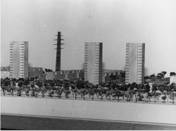 Model af Brøndby Strand Planen uden år.